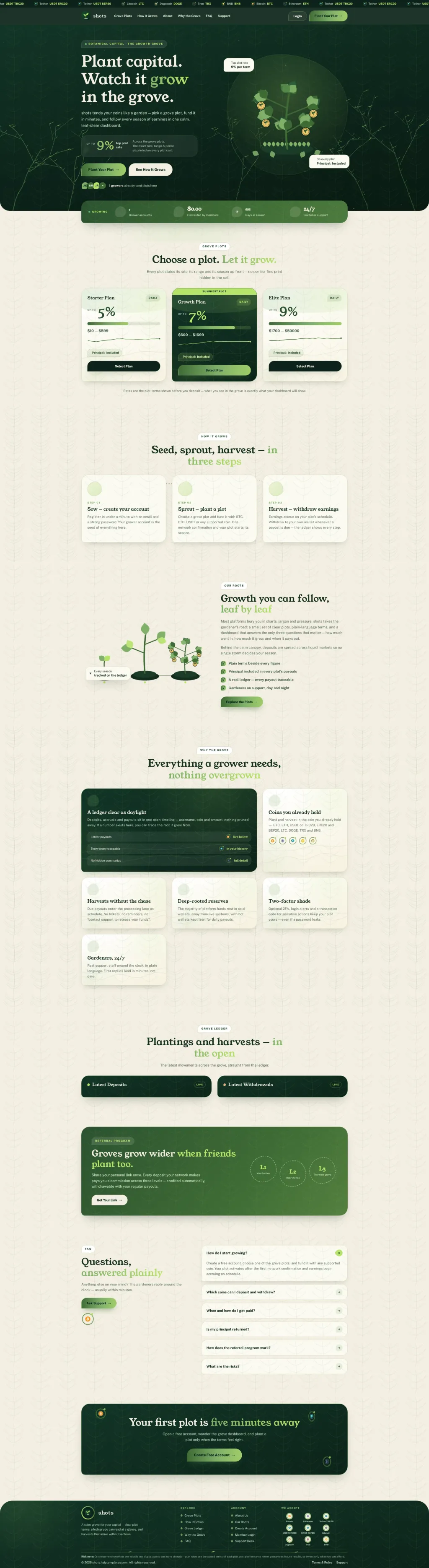 VERDANTIA — HYIP Template Pack — GoldCoders HYIP template preview (H-TPL10)
